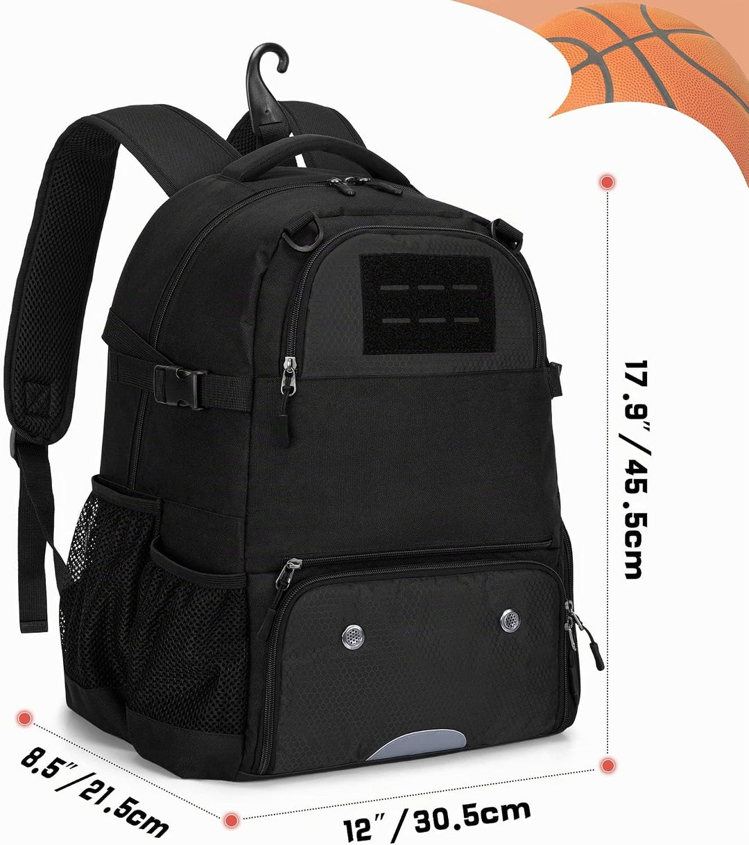 DSLEAF Fussballrucksack, Basketballausrüstungstasche mit separatem, belüftetem Schuhfach für das Tra