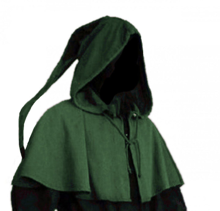 Dark Dreams Gothic Mittelalter LARP Gugel mit Zipfel Askell, Farbe:grün, Grösse:Freesize Einheitsgrö