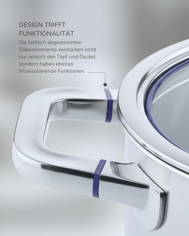 Johann Lafer – Kochtopf Induktion - Fleischtopf 20 cm 3 L Edelstahl mit Glasdeckel | Akkutherm-Speic