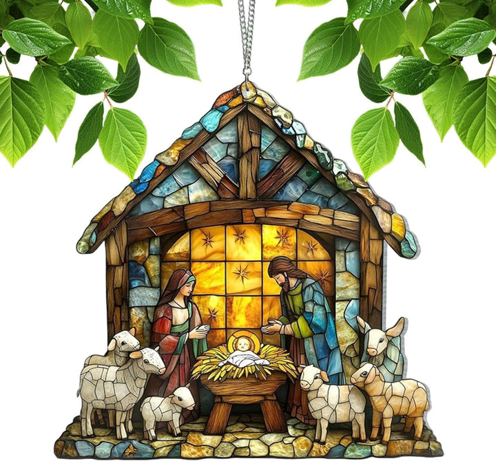 Weihnachtskrippen-sonnenfänger, Weihnachtskrippe Sonnenfänger, Jesus-Sonnenfänger, Weihnachts-Sonnen