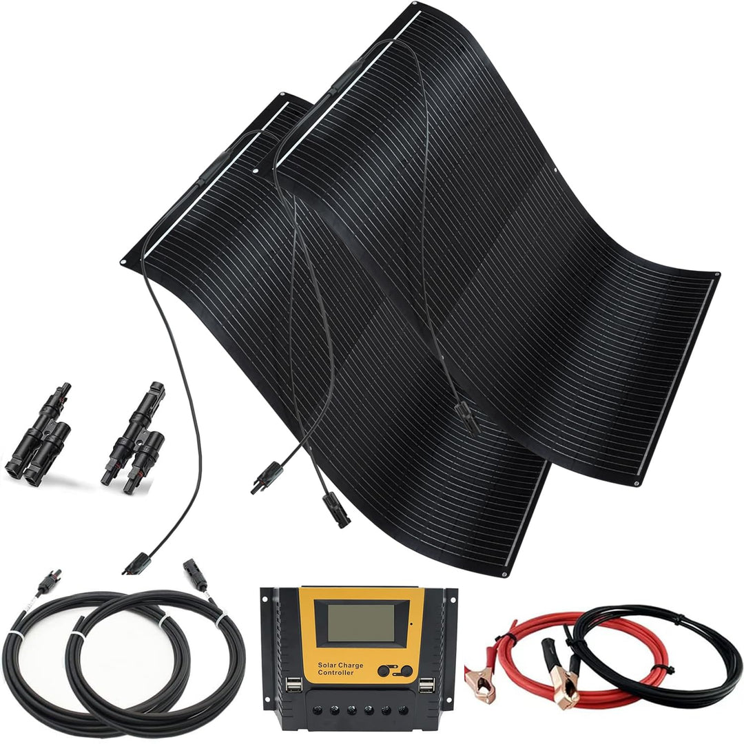 300W Flexibles Solarpanel Kit Set 12V Monokristallines Solarmodul Flexibel 300Watt Mit 30A 12V/24V S