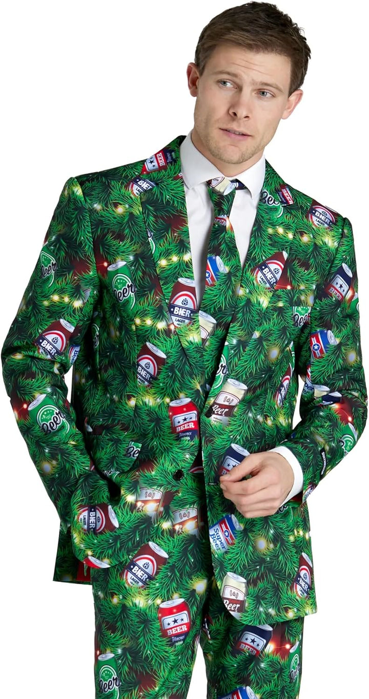 Suitmeister Weihnachtsanzug für Jungen - lustige hässliche Weihnachtskleidung mit echten Lichterner