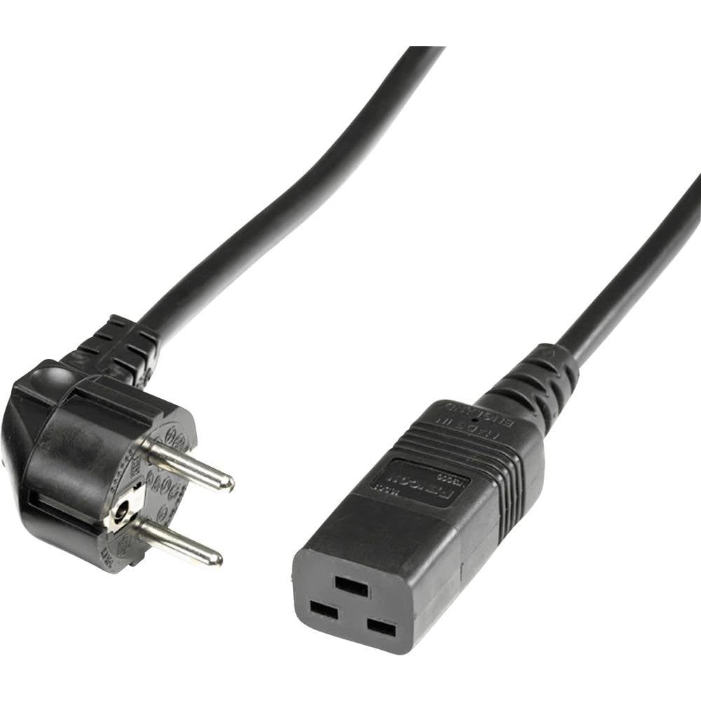 ROLINE Netzkabel Schutzkontakt- IEC320-C19 16A, schwarz, 3,0 m 3m, 3m