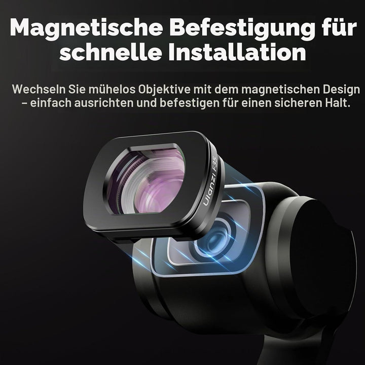 ULANZI F35 Pocket 3 Weitwinkelobjektiv, 112° Weitwinkelobjektiv kompatibel mit DJI Osmo Pocket 3 Zub