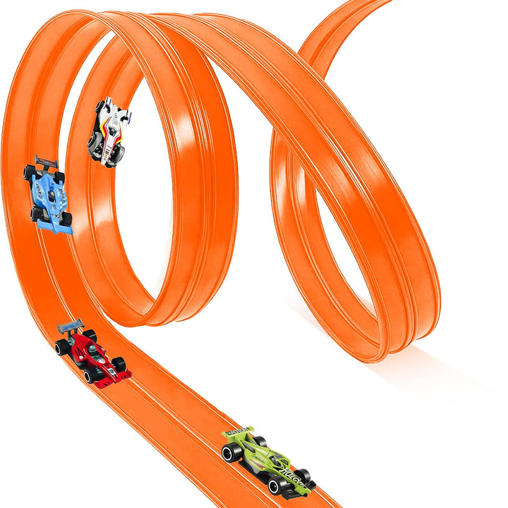 Hot Wheels Bahn 4.5M, Autorennbahn mit 4 Autos, Hotwheels Bahnen Spielzeug, Carrera Bahn Kinder Roll