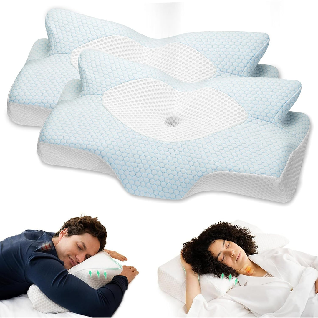 Elviros Orthopädisches Kissen aus Memory Foam, Seitenschläferkissen Nackenstützkissen, Kopfkissen Na