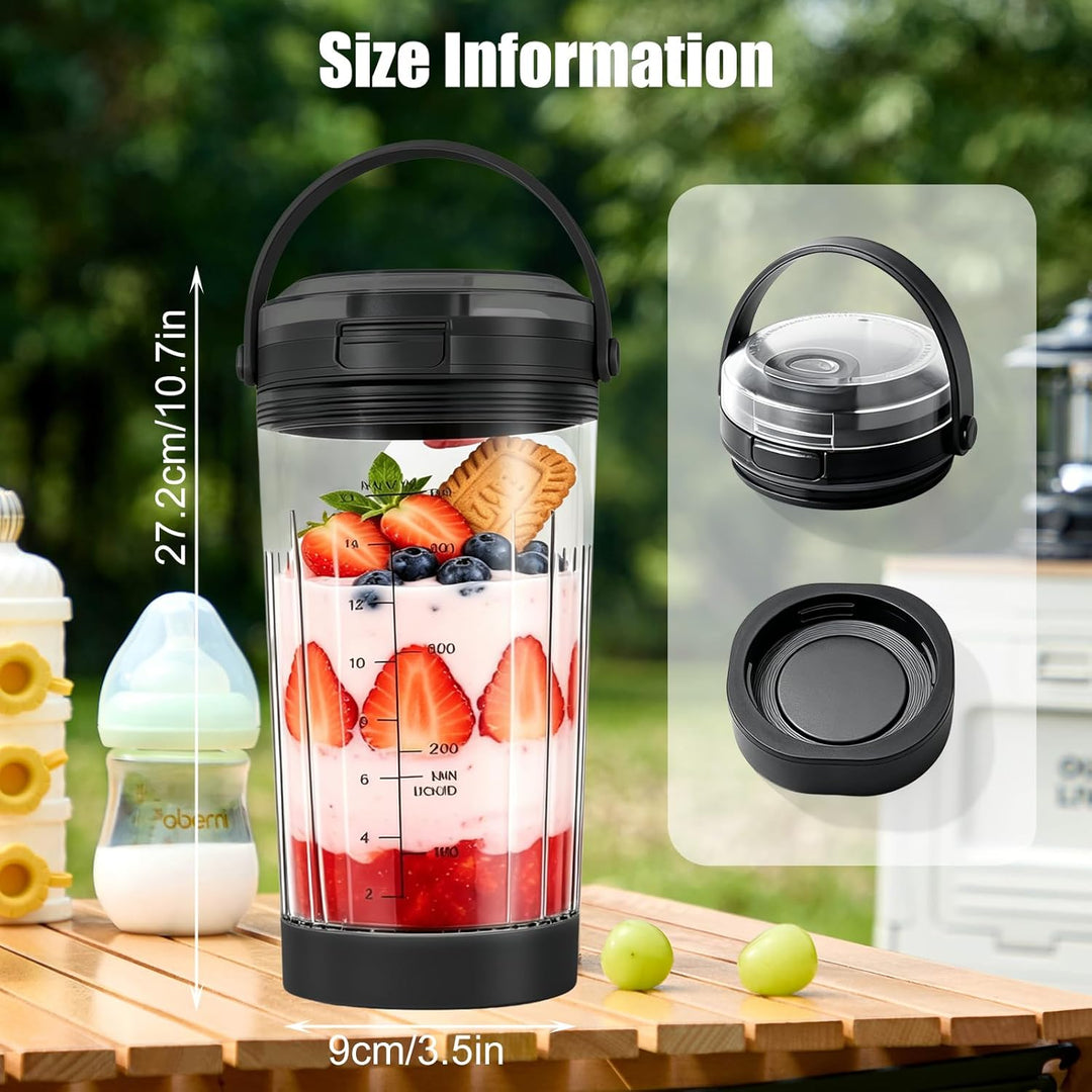 530ml kompatibel mit Tragbarer Mixer, Tragbarer Mixer Ersatzteile Zubehör, Transparent Weiss Tragbar