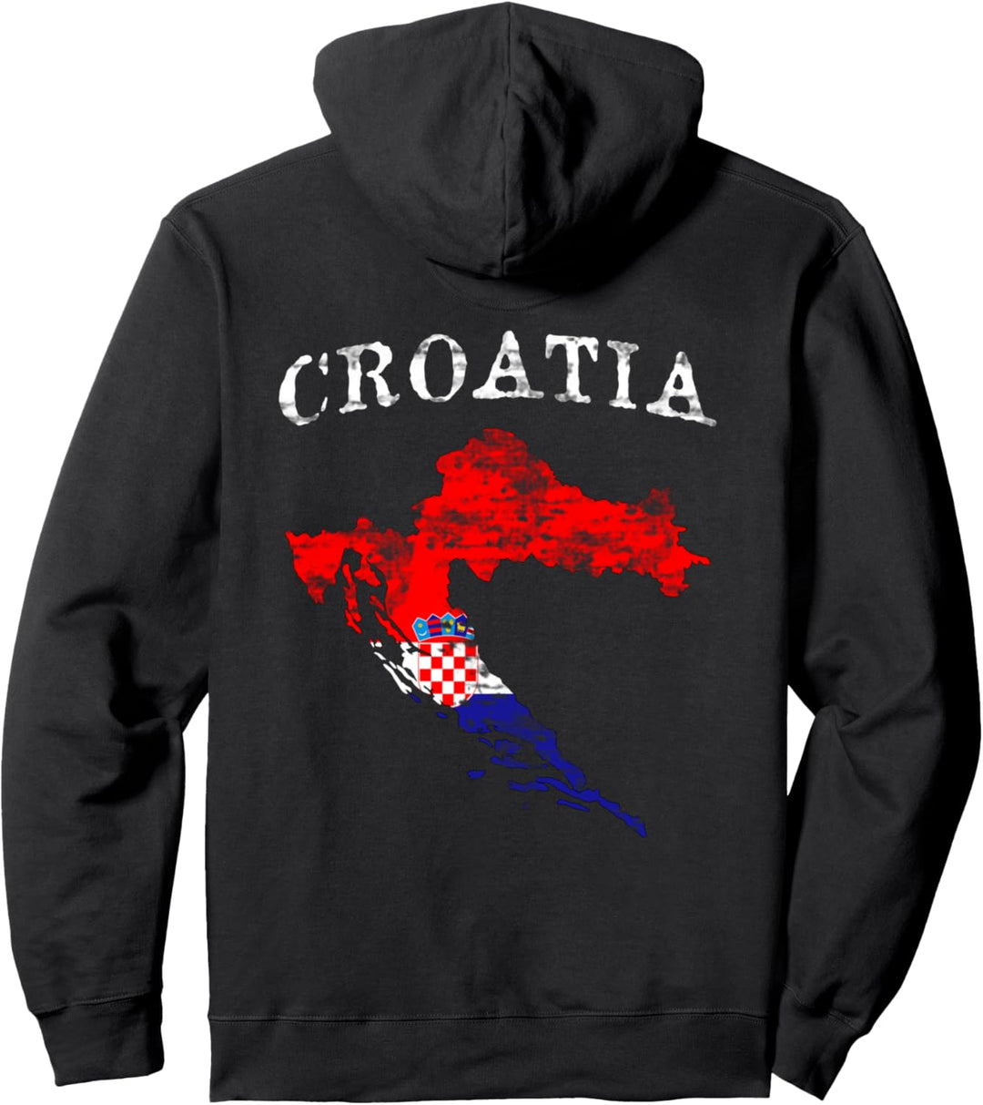 Vintage Kroatien Kroatische Flagge Pullover Hoodie