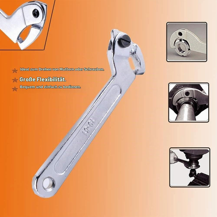 Poweka C Verstellbar Hakenschlüssel 4 Stück Schraubenschlüssel Enthält 3/4-2", 1 1/4-3", 2-4 3/4", 4