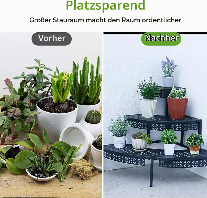 3 Stufen Metall Blumentreppe, Pflanzentreppe Blumenbank, Pflanzenregal Blumenregal, Pflanzenständer