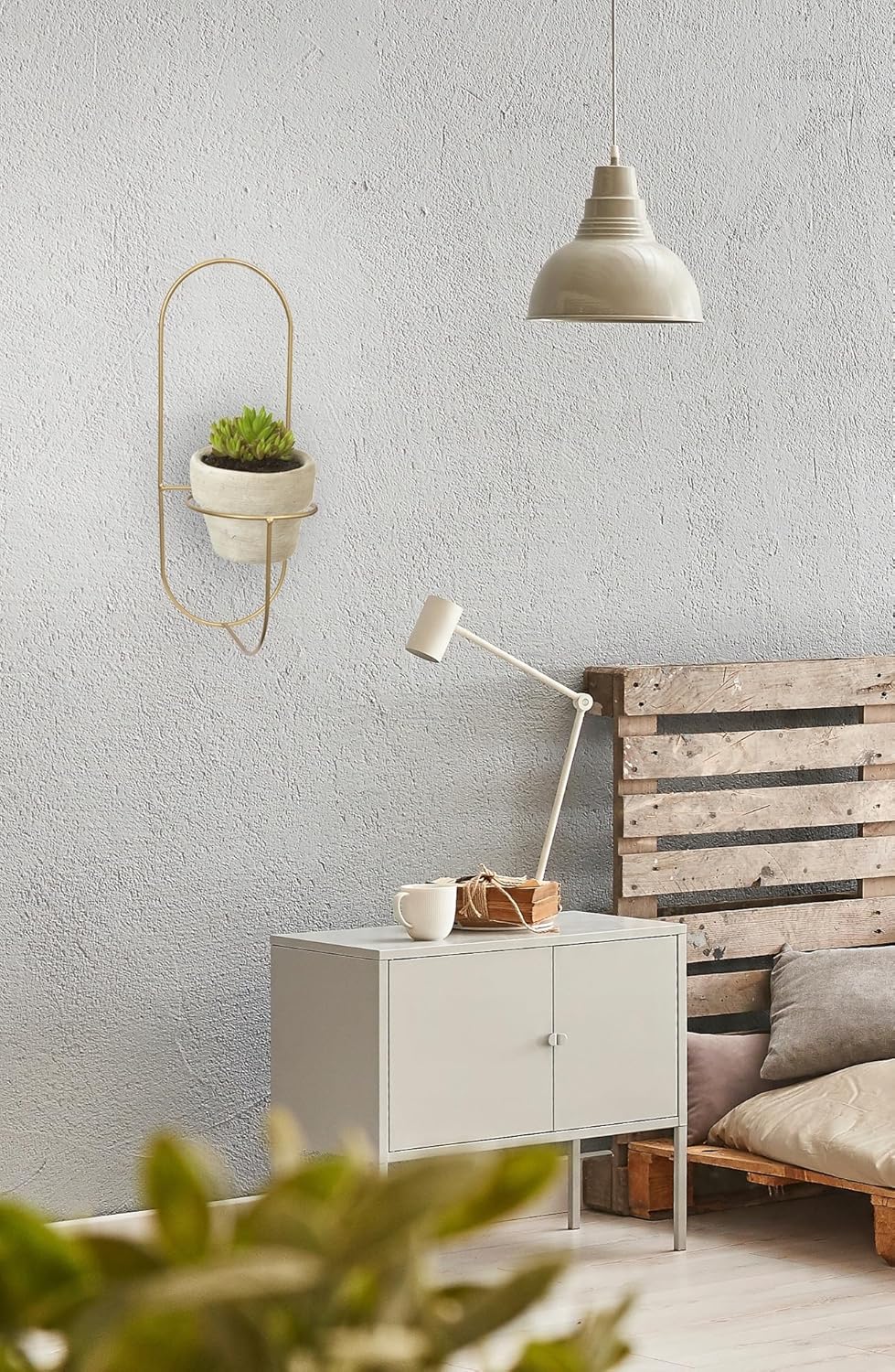 Pflanzregal Wand - Blumenhalter Hängend - aus Metall, Moderne Wand Deko für Wohnzimmer, Jugendzimmer