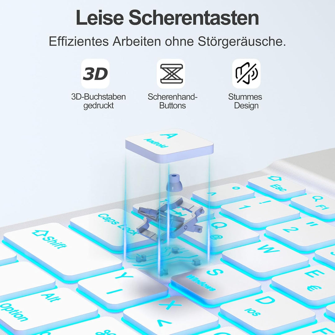 drivego Tastatur Hülle mit Maus for iPad A16 11/10 Generation (11/10.9 Zoll 2025/2022), Bluetooth Ma