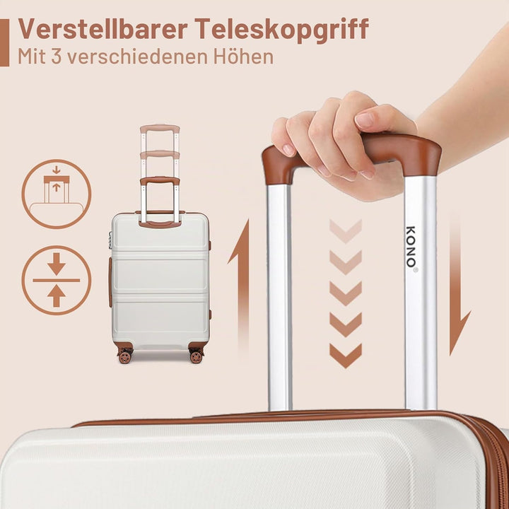 KONO Koffer Grosser 28 Zoll Leicht ABS+PC Hartschalenkoffer XL mit TSA-Schloss Reisekoffer mit 4 Rol