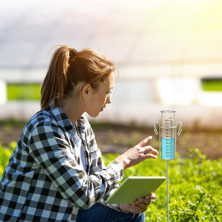 JUJOYBD 2X Ersatzgläser für Regenmesser, Glas mit Skala in l/m², Ersatz-Zylinder, Niederschlagsmesse