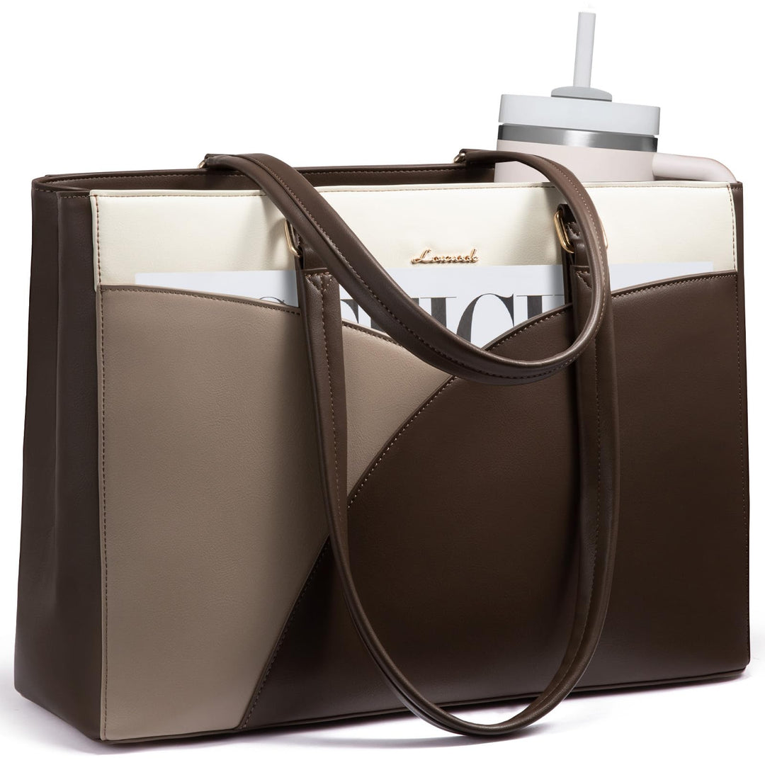 LOVEVOOK Laptoptasche Damen, Handtasche Gross Arbeitstasche Aktentasche | Wasserdicht PU Leder, Eleg