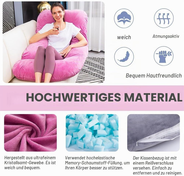 Schwangerschaftskissen aus geschreddertem Memory-Schaum zum Schlafen, Mutterschaftskissen für Schwan