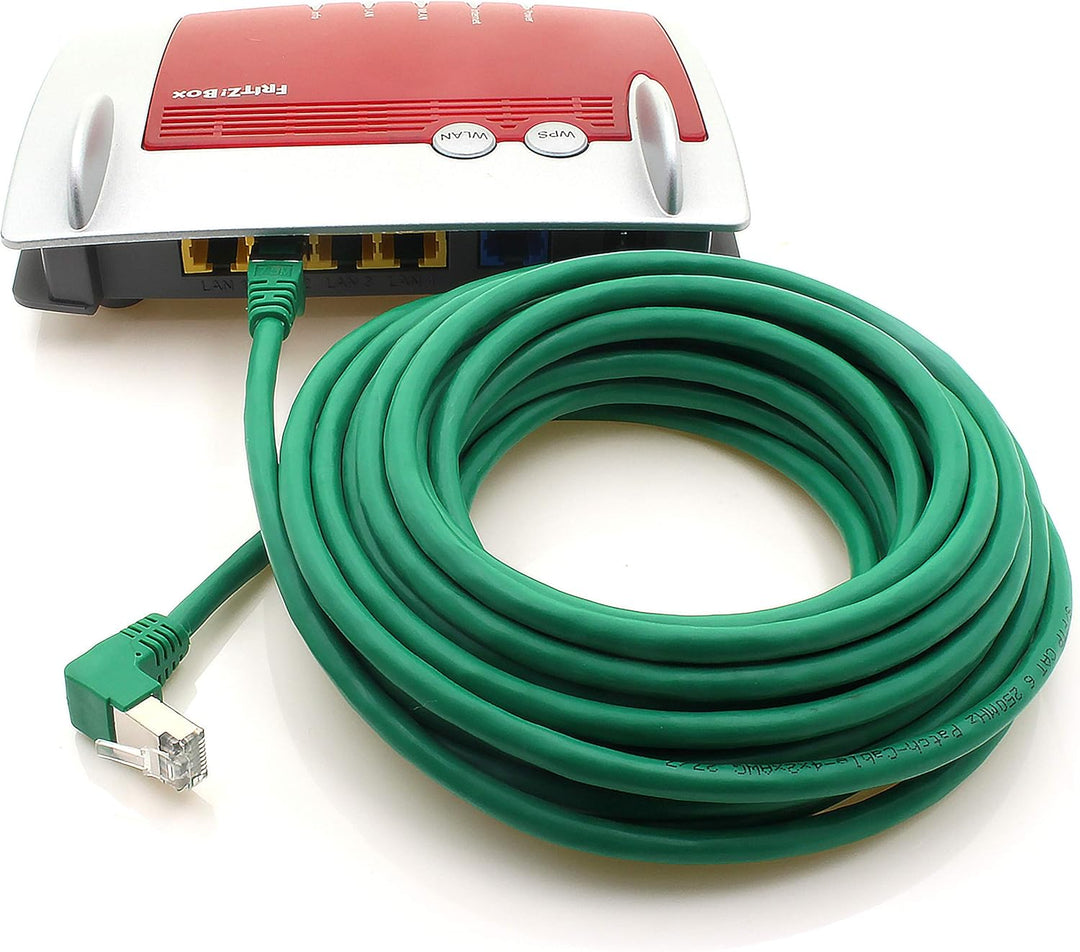 1aTTack.de 366228 Cat.6 Netzwerkkabel Winkel 90 Grad 5m - grün - 5 Stück - Cat6 Patchkabel (SFTP PIM