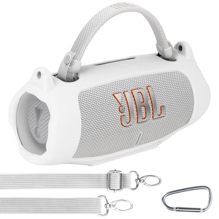 Lebakort Silikonhülle Tragetasche Case für JBL Charge 6 Tragbarer Lautsprecher, mit Schultergurten u