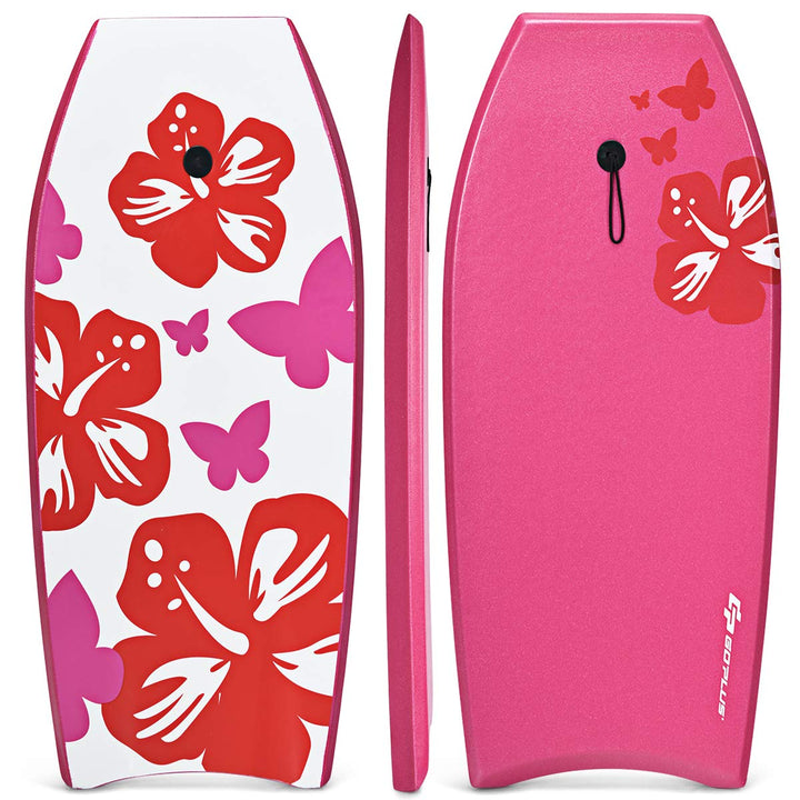 GOPLUS Bodyboard mit Fuss - Zugseil, Schwimmbrett Erfüllt mit EPS Schaumstoff, Surfboard bis zu 85 k