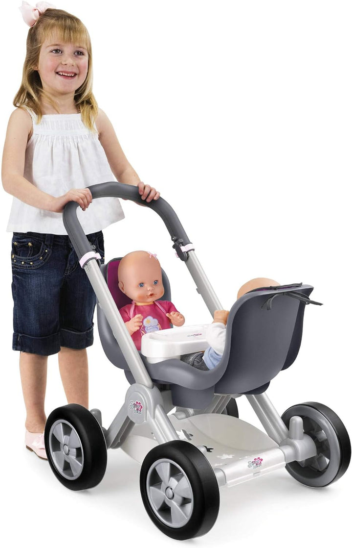 Silver Line- Kinderwagen für Zwillinge Puppen, Rot farbe (Famosa 800008883)