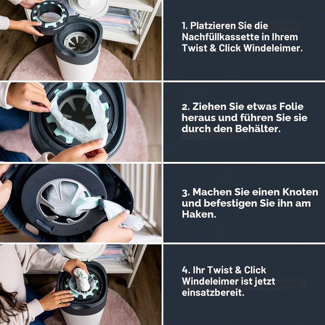 Tommee Tippee Nachfüllkassetten für Twist & Click Advanced Windelentsorgungssystem mit Nachhaltig Be