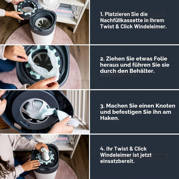 Tommee Tippee Nachfüllkassetten für Twist & Click Advanced Windelentsorgungssystem mit Nachhaltig Be