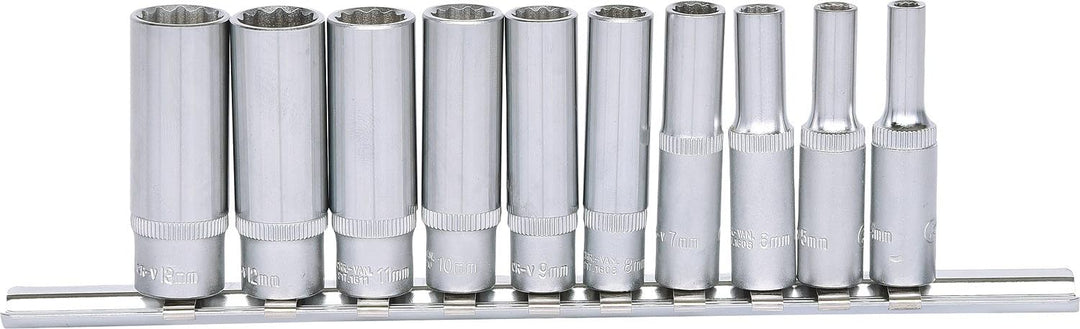 KS Tools 917.0630 1/4" 12-kant-Stecknuss-Satz, lang, 10-tlg.