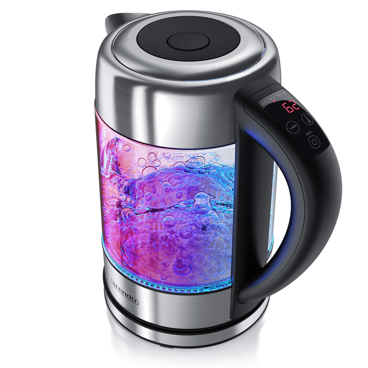 Arendo - Wasserkocher Glas mit Temperatureinstellung – 1,7l - einstellbare Temperaturen 40° - 100 °C