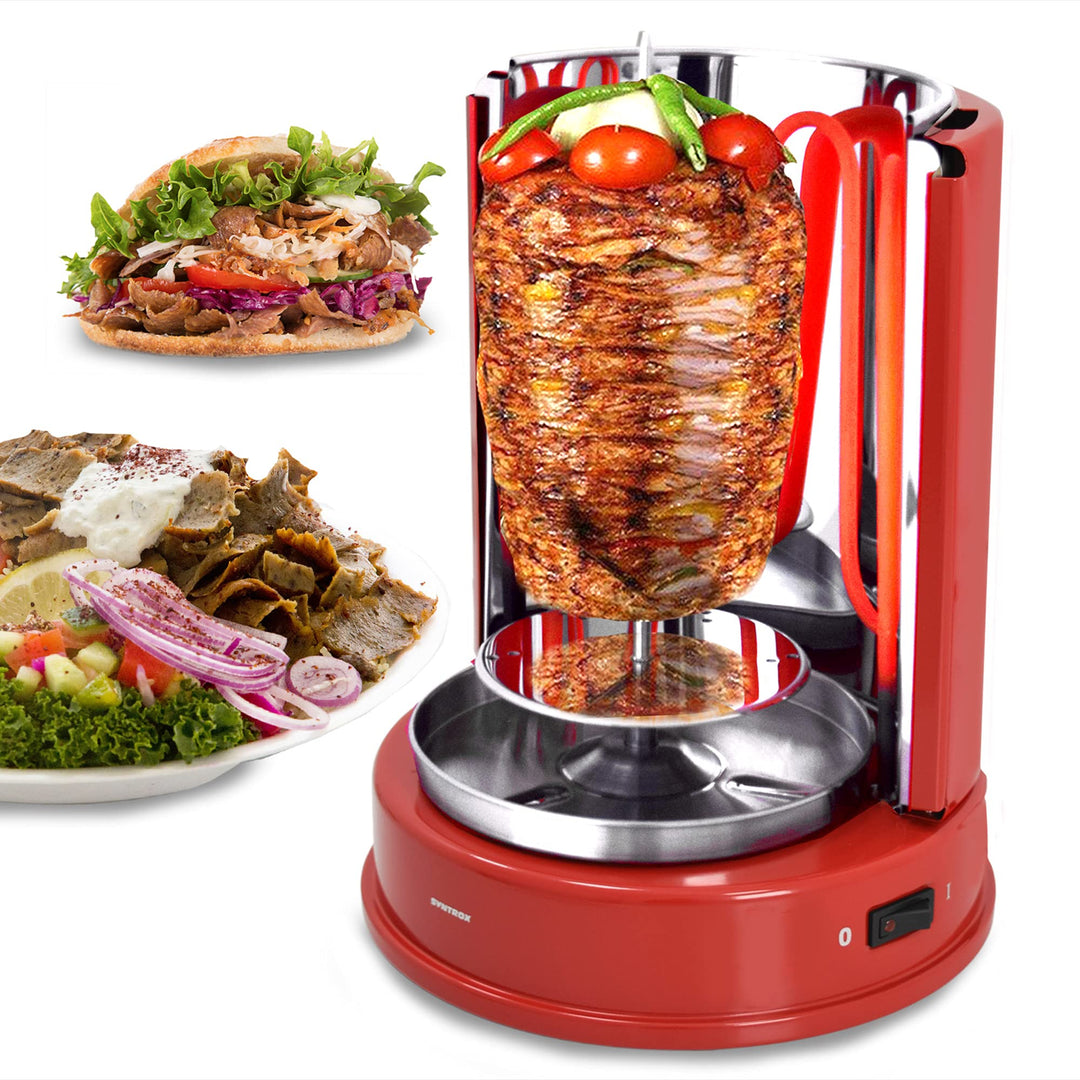 Syntrox Germany Dönergrill ROT-A-1400W-RED-Aragon Vertikal-Kebab & Gyrosgrill Schaschlikgrill Rotiss