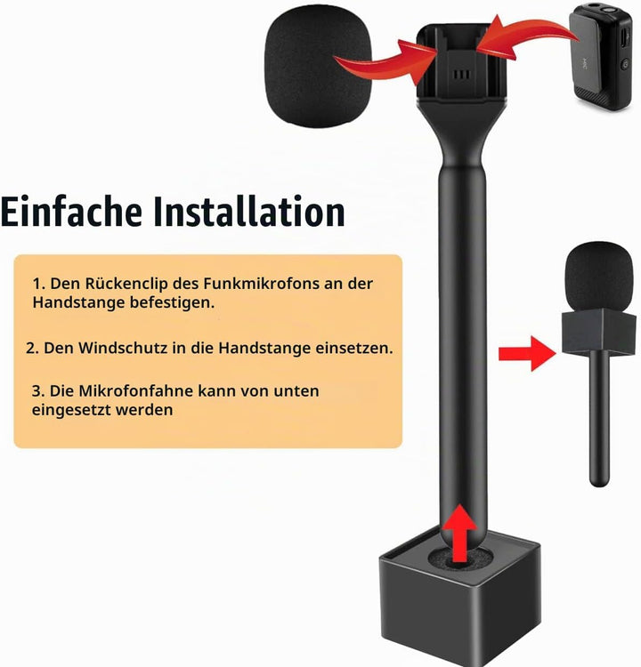 Ständer Halter Mic Flag für DJI Mic 3/Mini/2/Rode Wireless Micro/GO II/Insta360 Air Handle Rig Wirel
