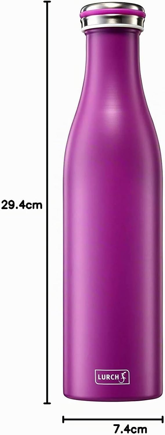 Lurch 240860 Isolierflasche/Thermoflasche für heisse und kalte Getränke aus doppelwandigem Edelstahl
