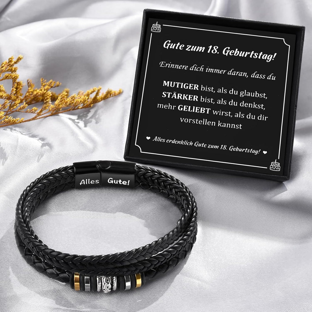 CheersLife An Meinen Sohn Armband Sohn Geschenk von Mama Papa Geburtstagsgeschenk 18. Geburtstag Jun