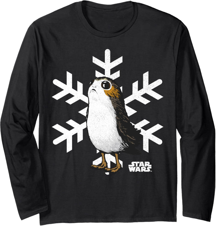 Star Wars Porg Snowflake Christmas Holiday Langarmshirt