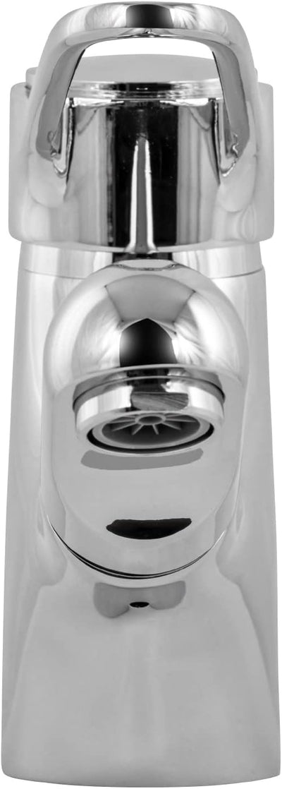 AquaSu Einhandmischer Garda für Waschtisch mit Geschirrbrause | Niederdruck | Chrom | Wasserhahn | E
