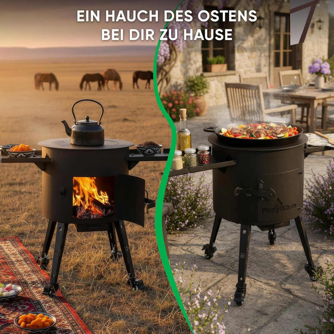 Feuerofen Utschak Ø 40cm für Kazan Wok 12L | Kasan-Ofen Учаг Feuerschale Gulaschkanone | Usbekische