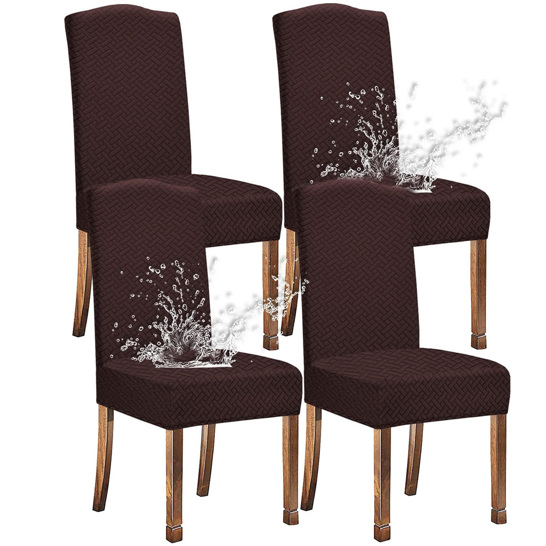 KELUINA Stretch wasserdichte Jacquard mit langem Gitter Esszimmer Stuhlhussen Home Decor, Stuhlhusse