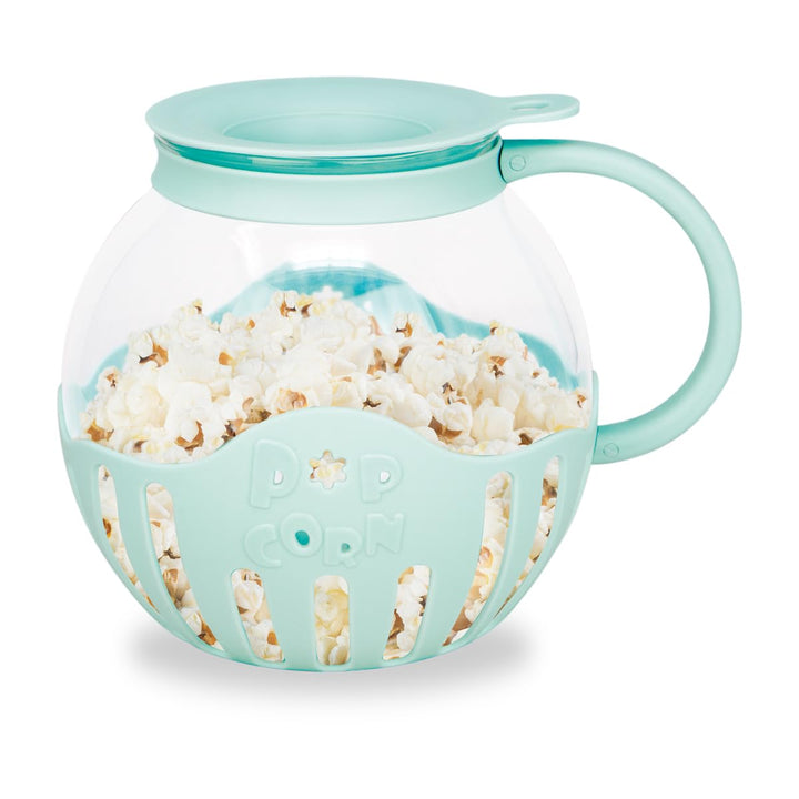 JOCCA Popcornbox aus Glas, 2,2 l, Silikon-Buttergitter, spülmaschinenfest, hohe Temperaturen, Gesund