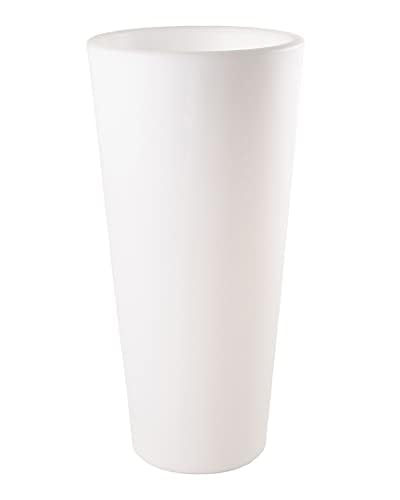 8 seasons Design Shining Classic Pot XL, Solar LED Pflanzkübel 49 x 100 cm (weiss), inkl. Solarmodul