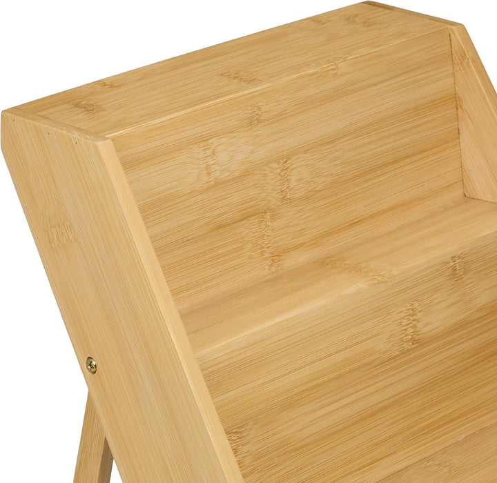 Relaxdays Gewürzregal, Bambus, H x B x T: 29,5 x 30 x 26 cm, 3 Etagen, Gewürztreppe stehend, Gewürza