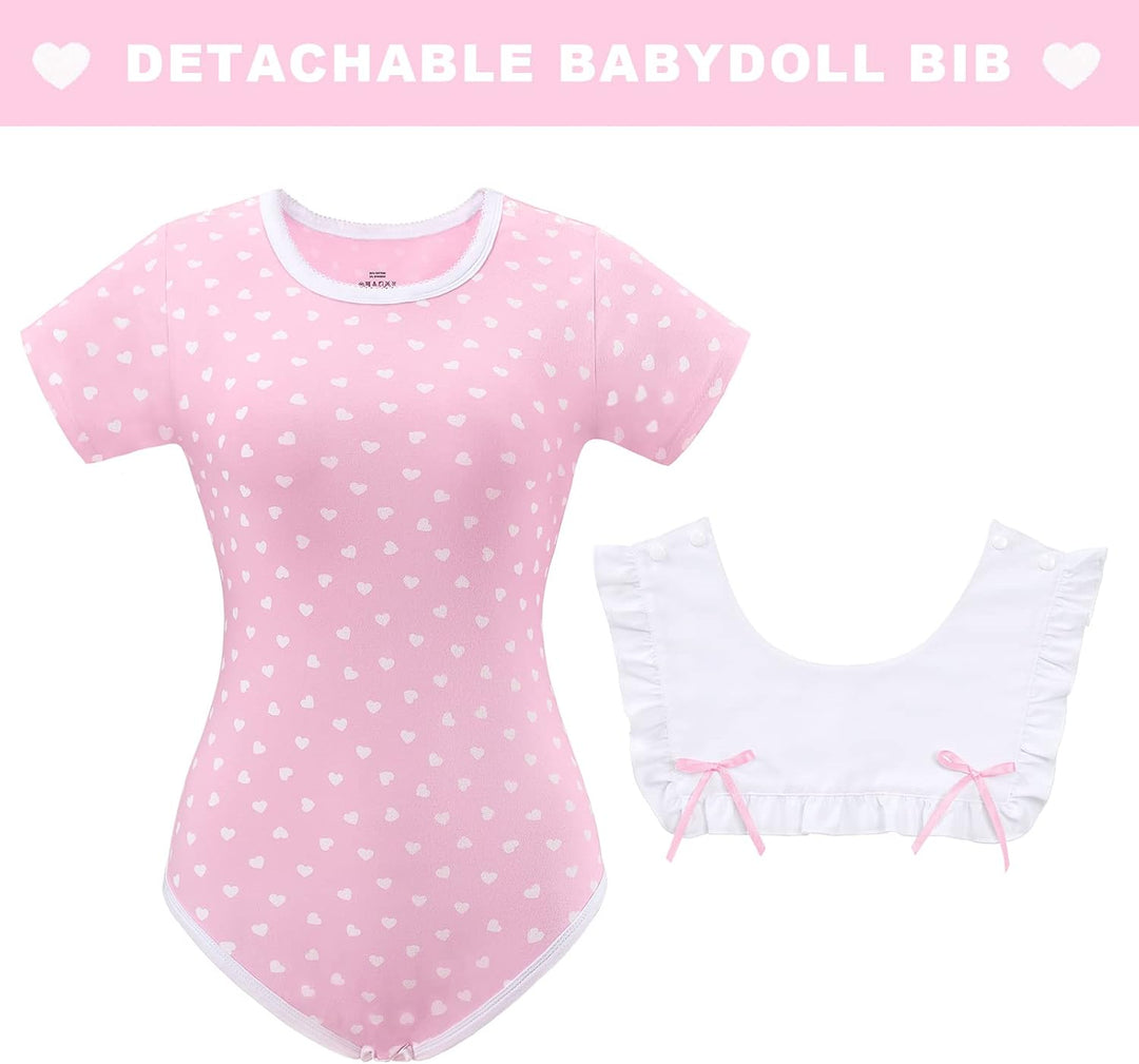 LittleForBig Baumwolle Strampler Onesie Pyjamas Bodysuit - Precious geraffte Schleife Lätzchen Stram