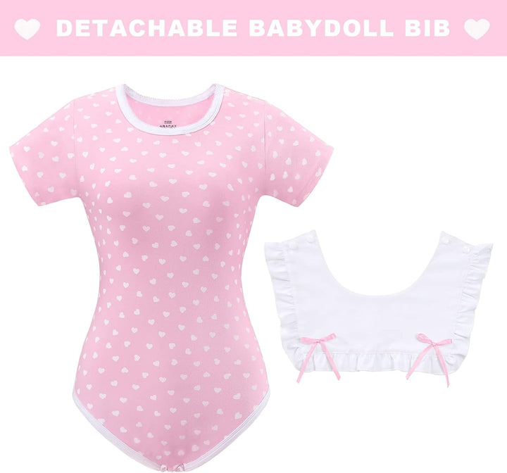 LittleForBig Baumwolle Strampler Onesie Pyjamas Bodysuit - Precious geraffte Schleife Lätzchen Stram