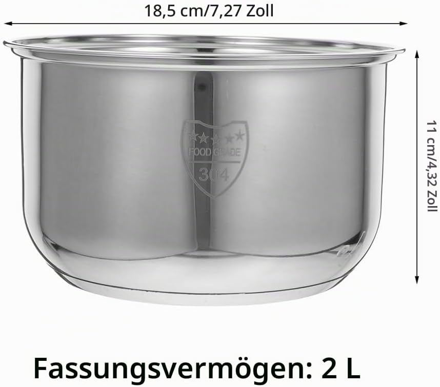 GALPADA Edelstahl-ersatzeinsatz Für Reiskocher Antihaftbeschichteter Innentopf Gleichmässige Wärmeve