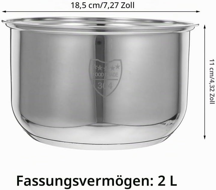 GALPADA Edelstahl-ersatzeinsatz Für Reiskocher Antihaftbeschichteter Innentopf Gleichmässige Wärmeve