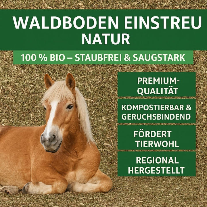 Waldboden-Einstreu 100L getrocknet – saugstark & naturbelassen – kompostierbar – staubarme Reptilien