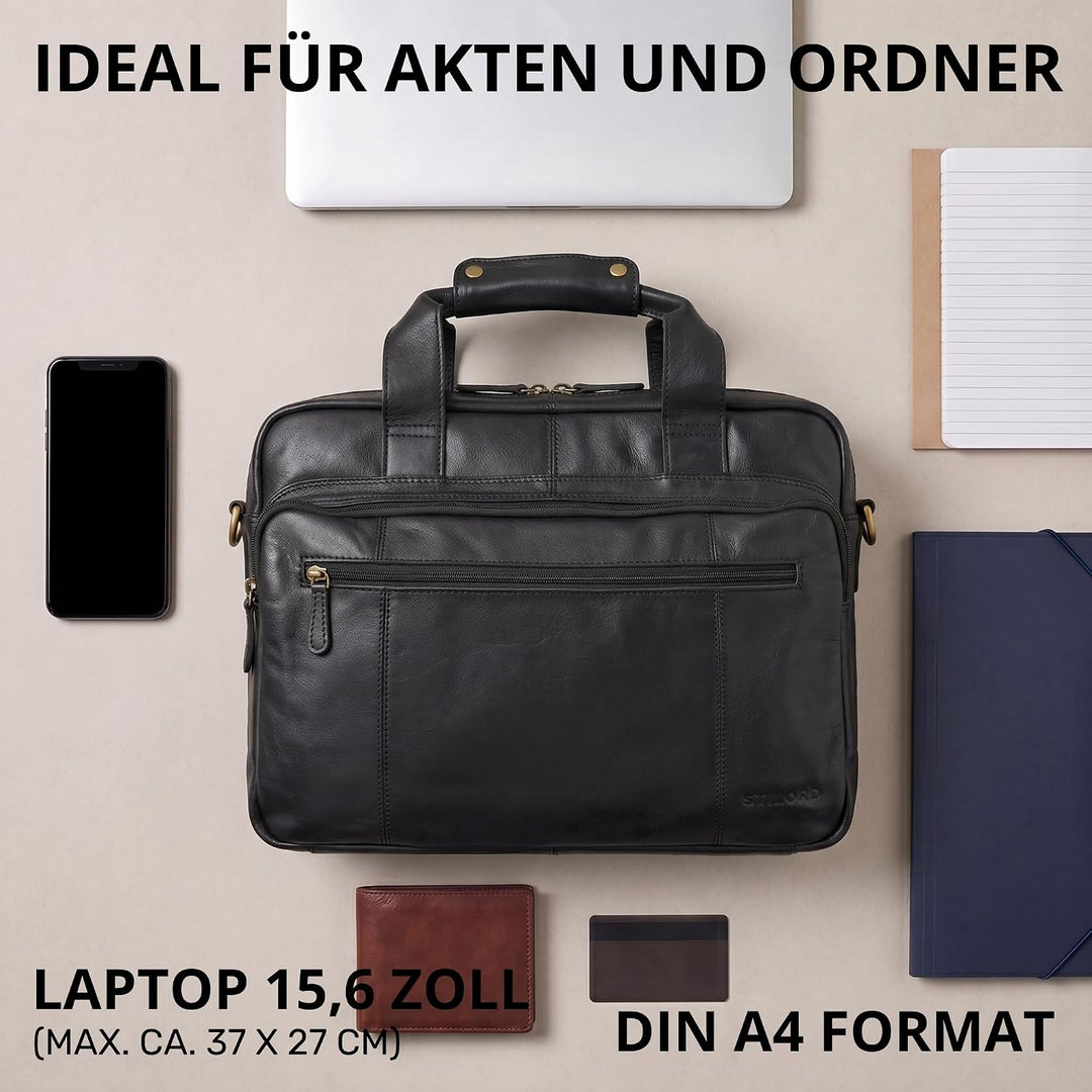 STILORD 'Experience' Vintage Lehrertasche Leder gross für Herren Damen XL Aktentasche Business Schul