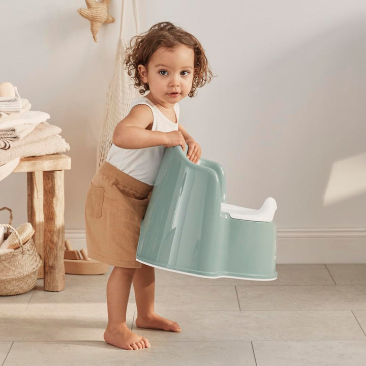Bundle of BabyBjörn Topfstuhl, Graugrün/Weiss + Tritthocker, Graugrün/Weiss