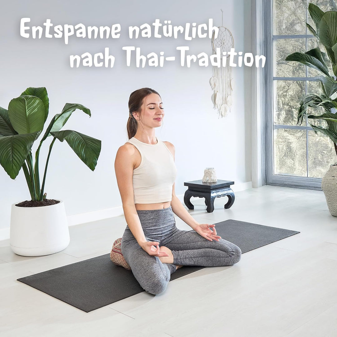 Livasia Meditationskissen Stern, Yogakissen mit Kapok, Pouf, Bodenkissen sternförmig Yoga Zen Medita