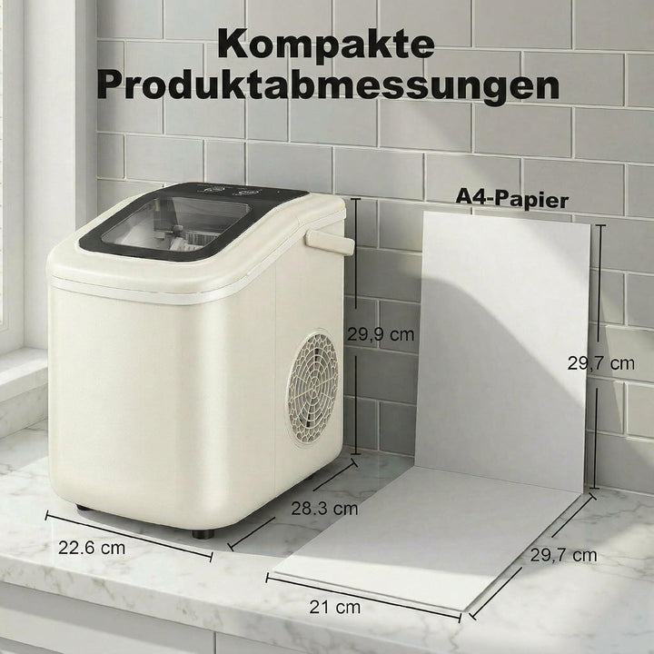 HOMCOM Eiswürfelmaschine Klein 12 kg 24 Std., 9 Eiswürfel in 7-10 Minuten, 2 Grössen von Eiswürfeln,