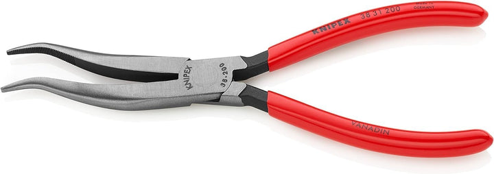 Knipex Mechanikerzange schwarz atramentiert, mit Kunststoff überzogen 200 mm 38 31 200 gekröpfte, fl