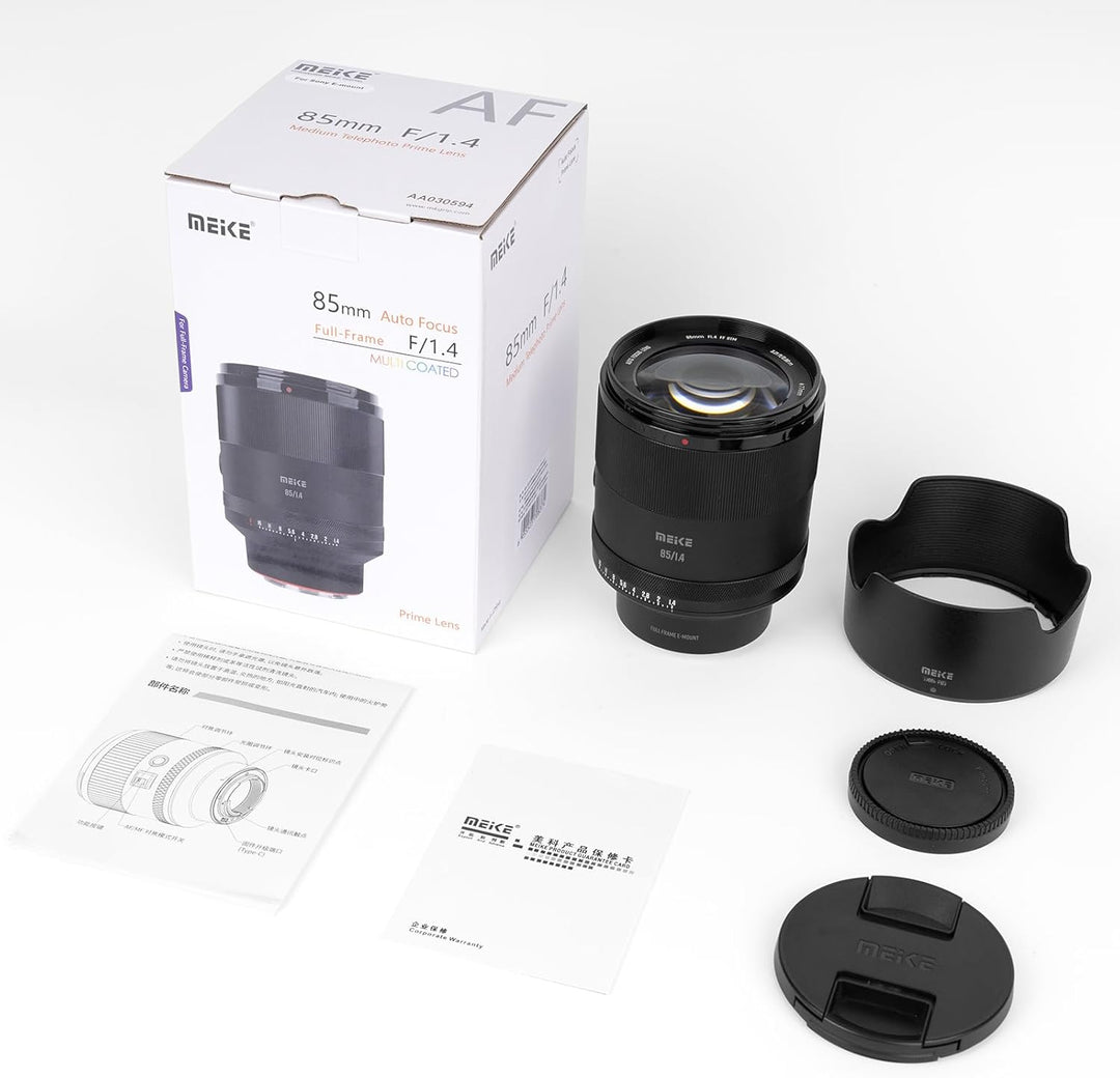 Meike 85mm F1.4 Autofokus Vollformat STM Schrittmotor Portraitobjektiv Kompatibel mit Sony E Mount K